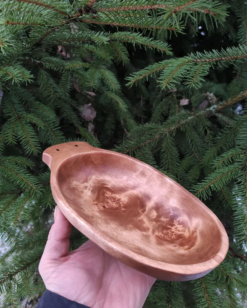 Миска из капа берёзы, морённая чагой — Миска из капа берёзы, морённая чагой