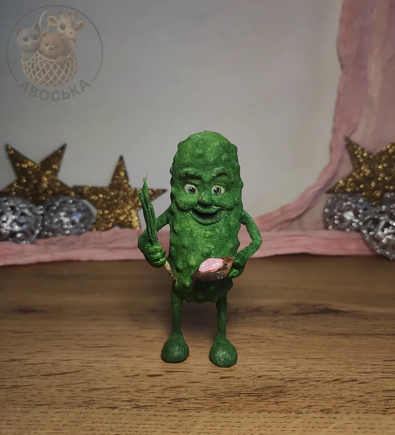 Ватная игрушка «Огурец»