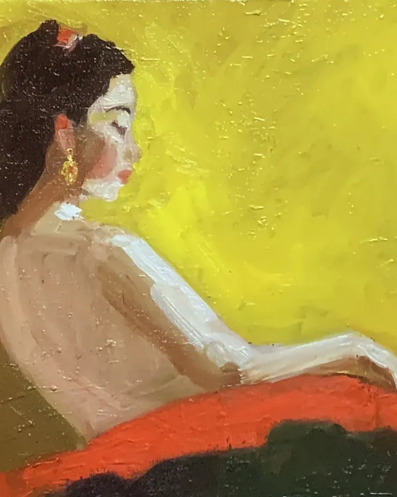 Женский портрет. Картина маслом 20×20 см — 20×20 см