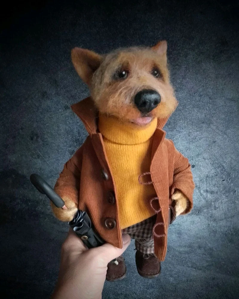 Норвич-терьер Чарли. Интерьерная игрушка из шерсти