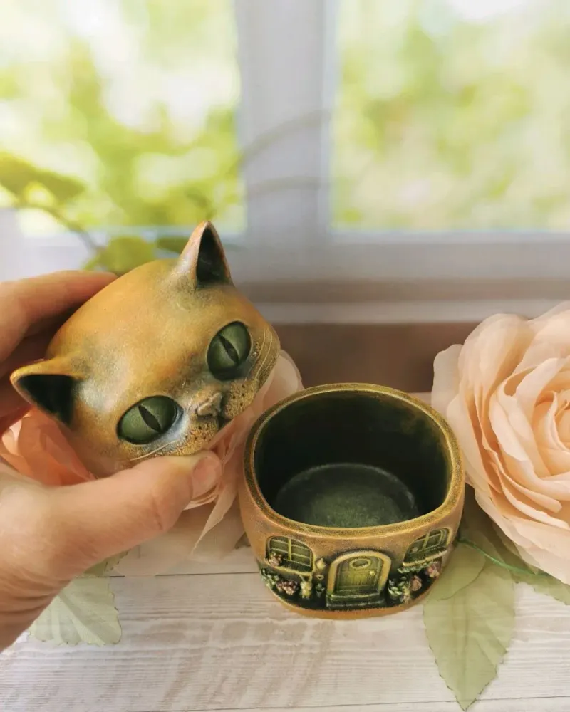 Шкатулка «Котик-домик»