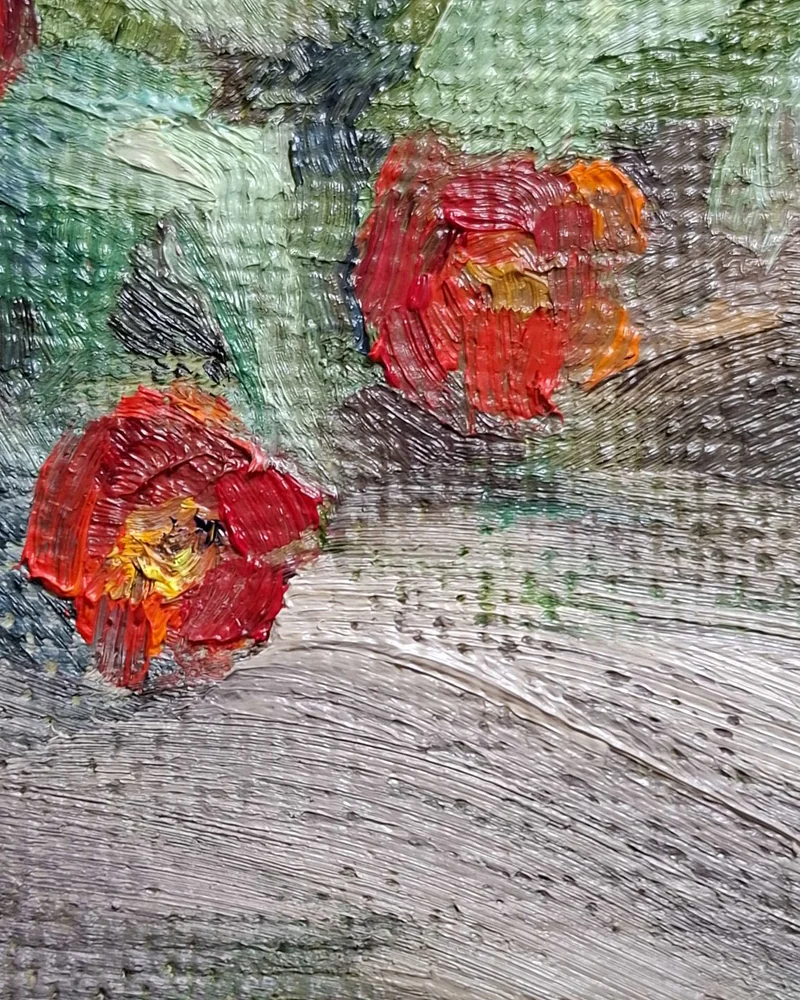 Клумба. Картина маслом