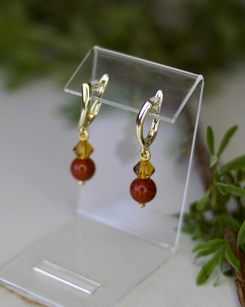 Серьги с красной яшмой — Серьги с красной яшмой