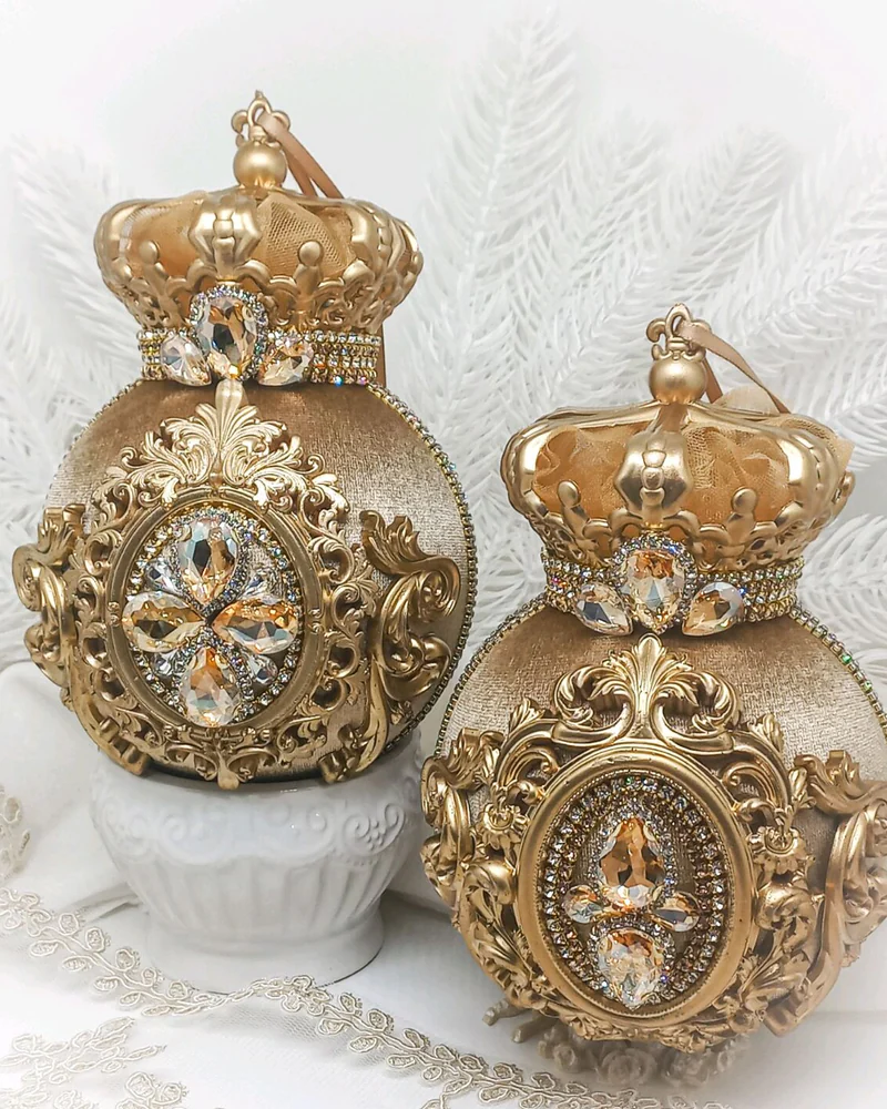 Елочные шары Королевские золотой ёлочные игрушки