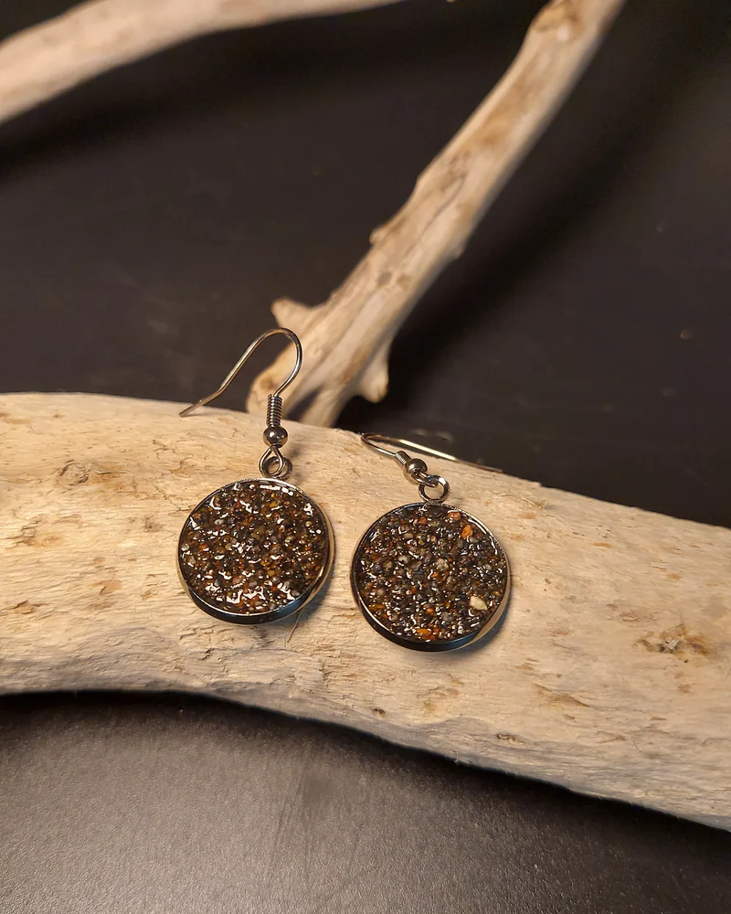 Серьги с океаническим песком 1,8см