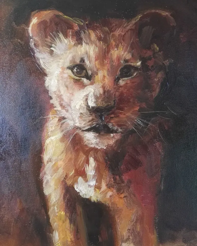 Львенок. Картина маслом 30×40 см — 30×40 см
