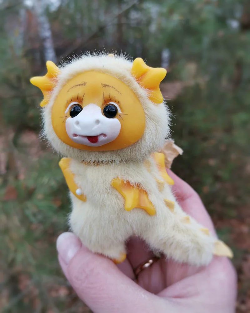 Дракончик Цыпа. Игрушка в смешанной технике 9 см