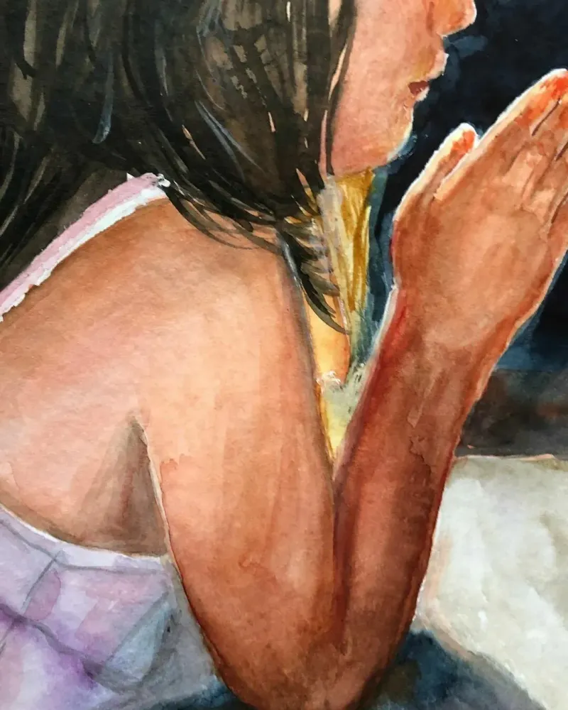 Молитва. Акварель 21×30 см — 21×30 см