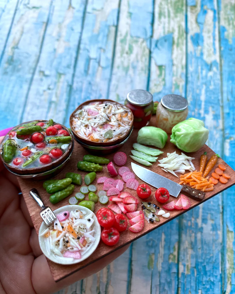 Кукольная Миниатюра «Заготовки на зиму 🍅🥒🥕🥬»