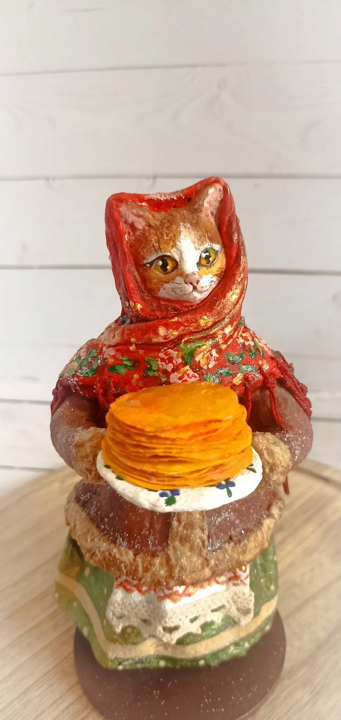 Кошечка Муся с блинами