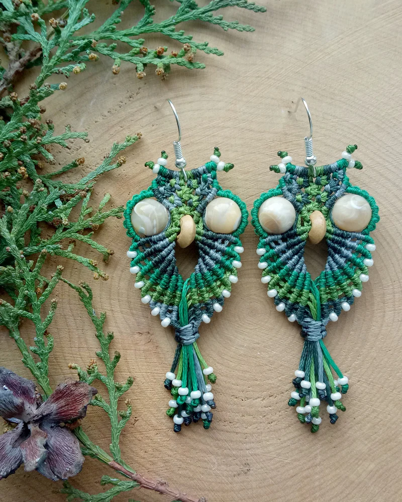 Серьги Совы разноцветные