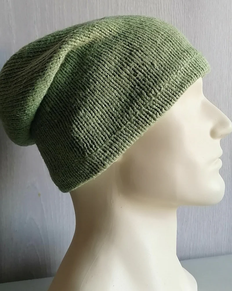 Шапка бини толстая из конопли