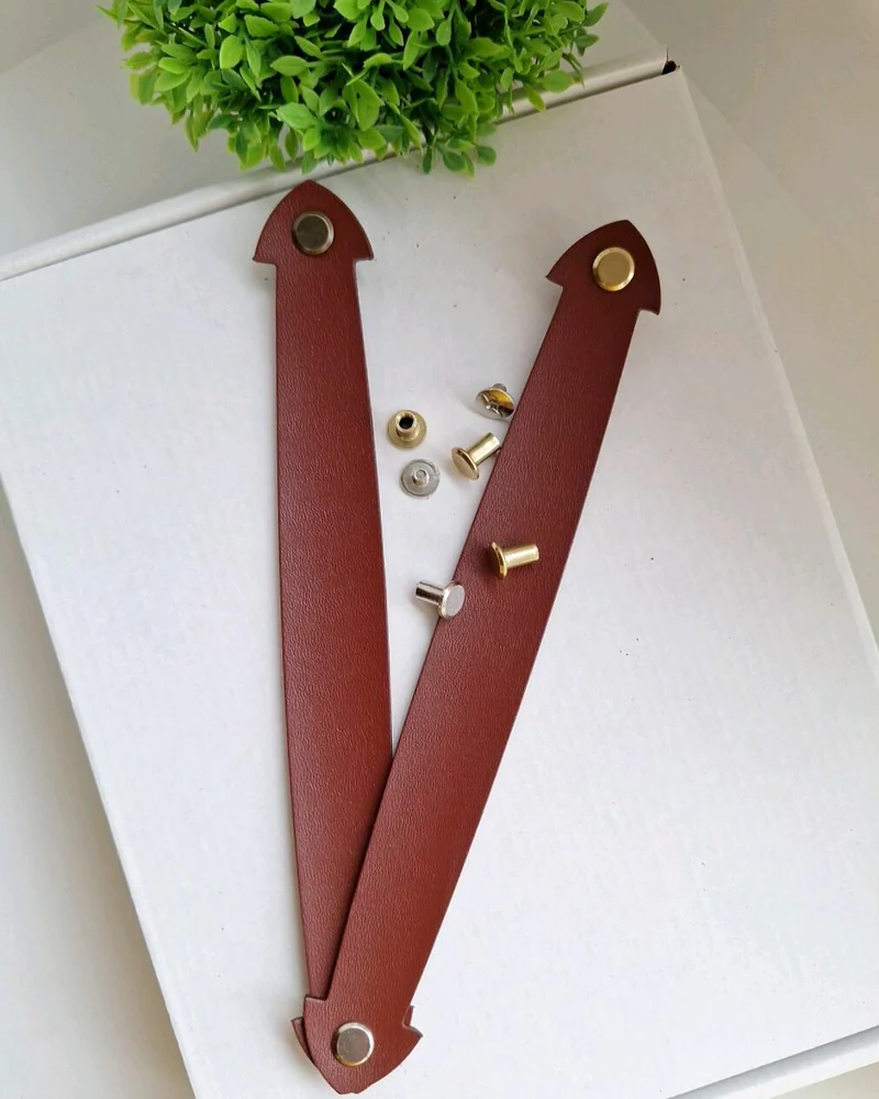 Фигурные ручки из натуральной кожи, 2 шт