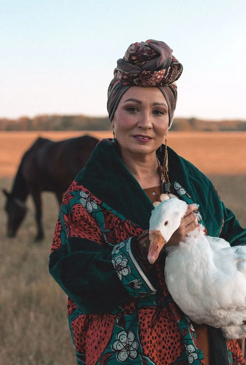 Стеганое пальто из африканского хлопка «Клубничное»