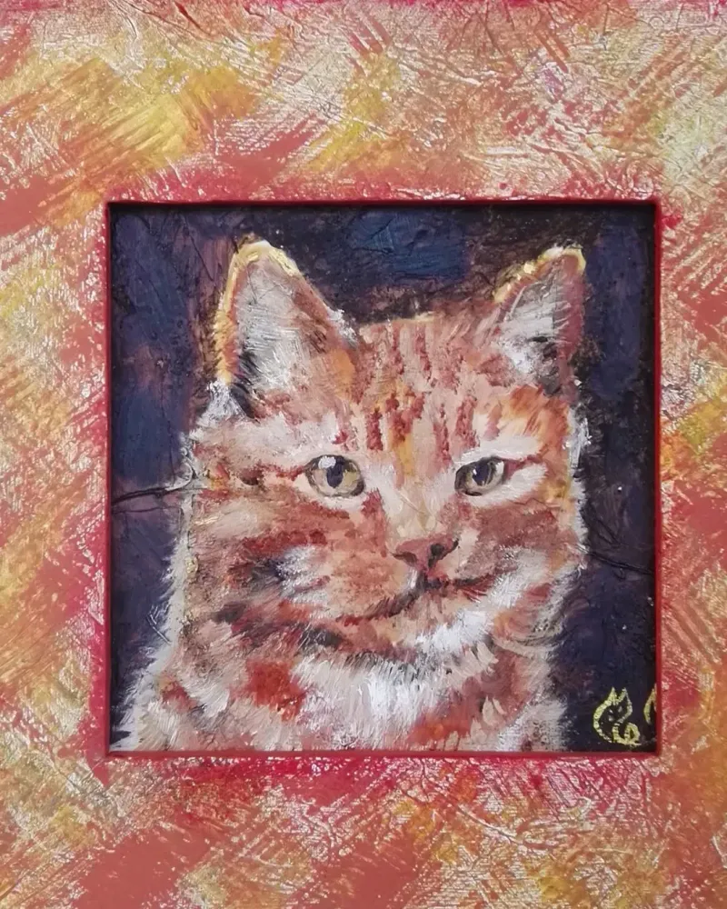 Портрет кошки. Картина маслом 20×20 см — 20×20 см