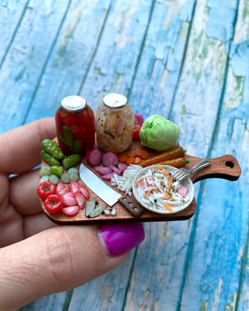 Кукольная Миниатюра «Зимние заготовки 🍅🥒🥬»