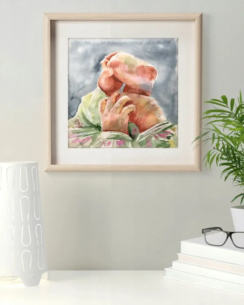 Малыш. Акварель 20×20 см — 20×20 см