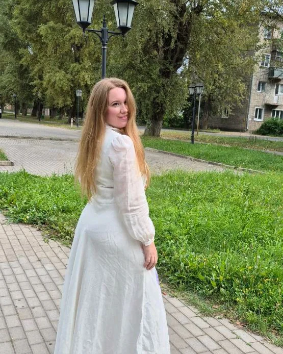 Льняное платье Сиреневые ирисы изысканно прекрасны, лен Италия