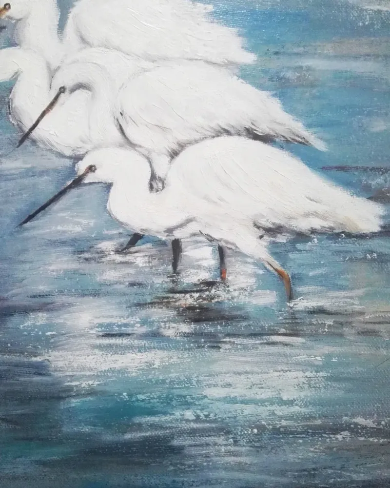 Цапли. Картина маслом 50×70 см — 50×70 см