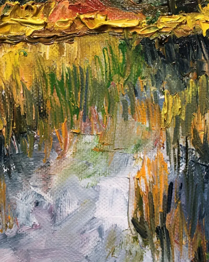 Летний пейзаж. Картина маслом 20×20 см — 20×20 см