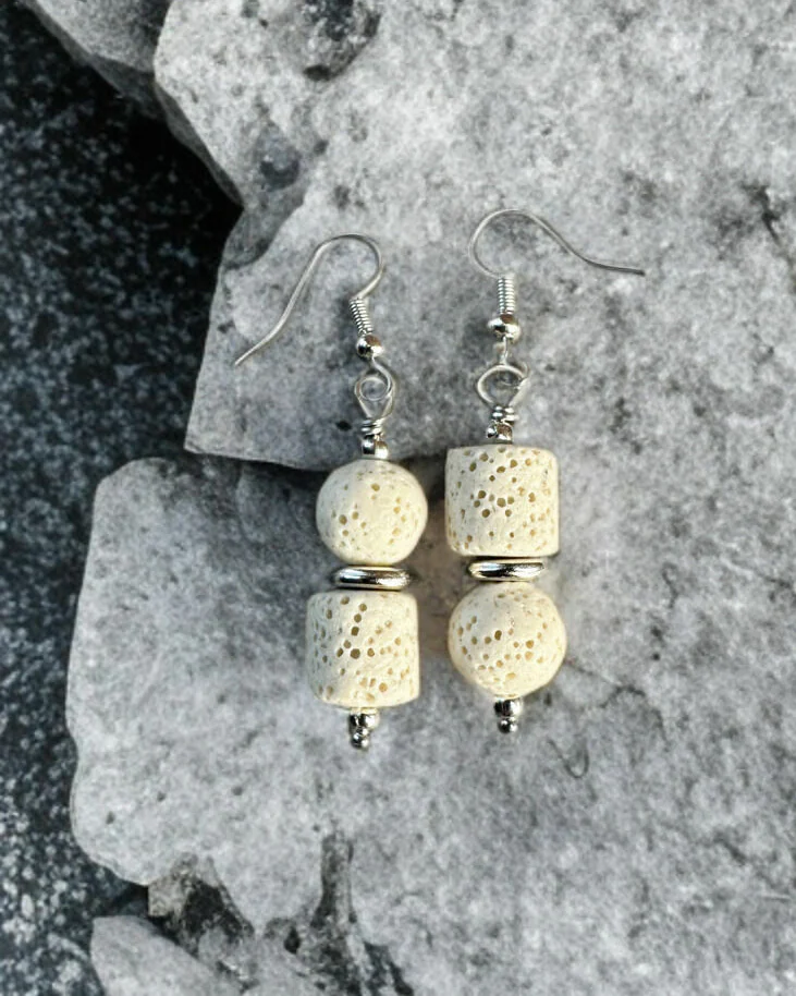 Серьги с лавовым камнем
