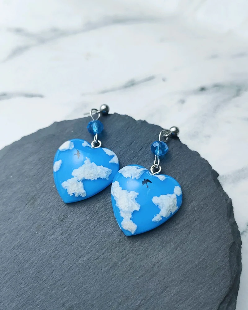 Серьги из эпоксидной смолы "Небеса"