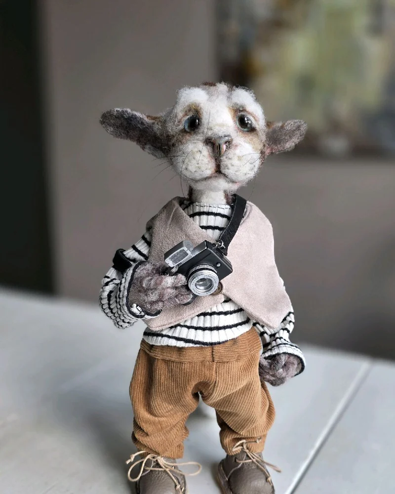 Кот Борис. Игрушка из шерсти