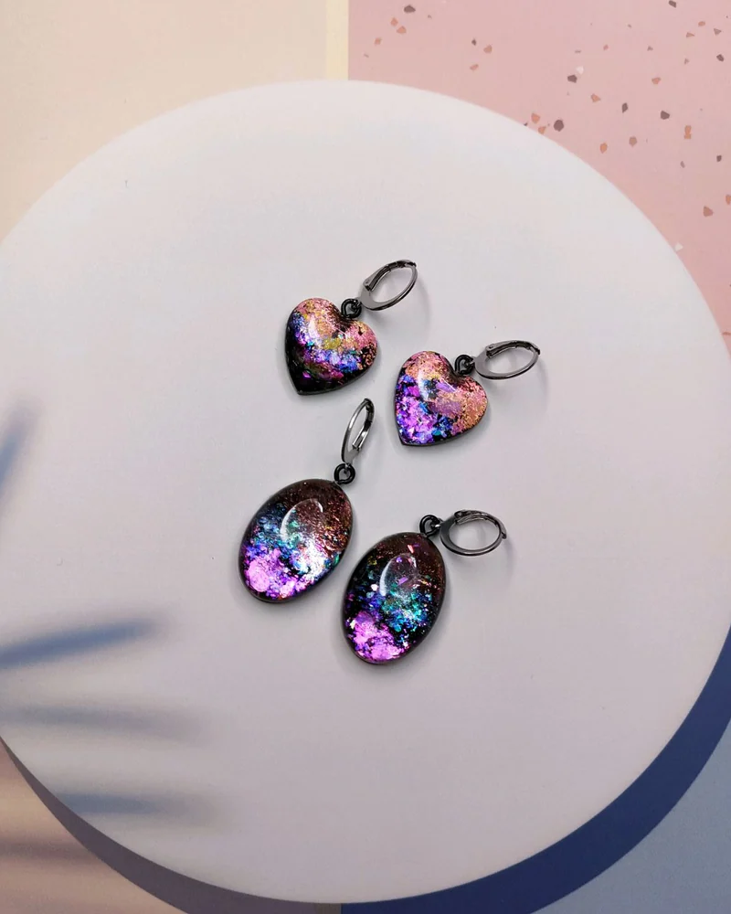 Серьги дихроик 'Космические"