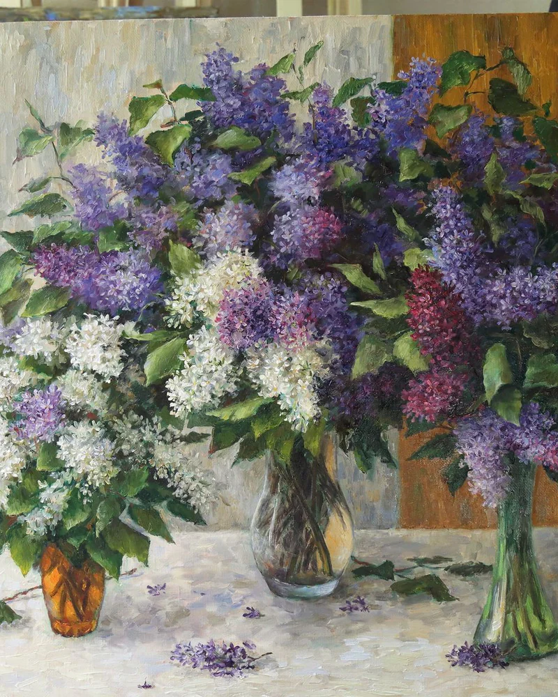 Сиреневый треугольник. Холст, масло. 70х80 см