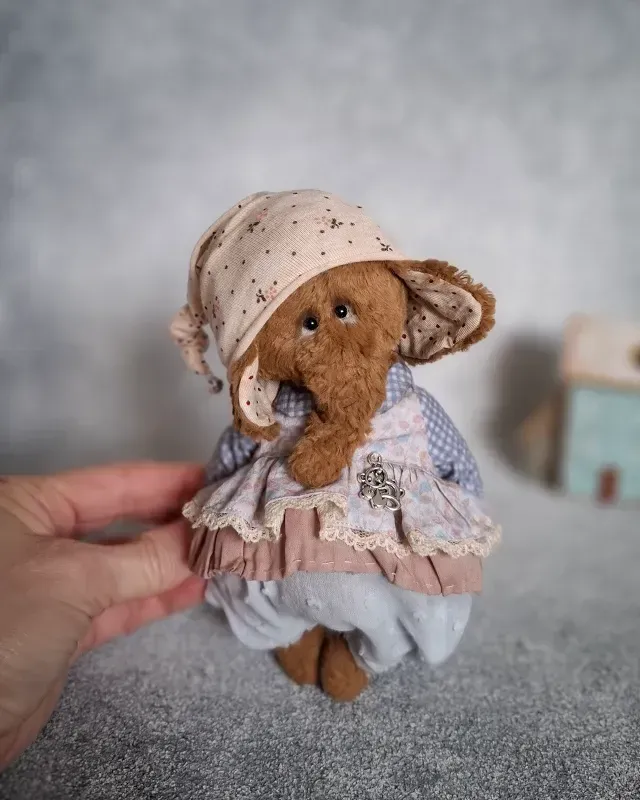 Слонёнок Тедди Мишель, коричневый, 16 см