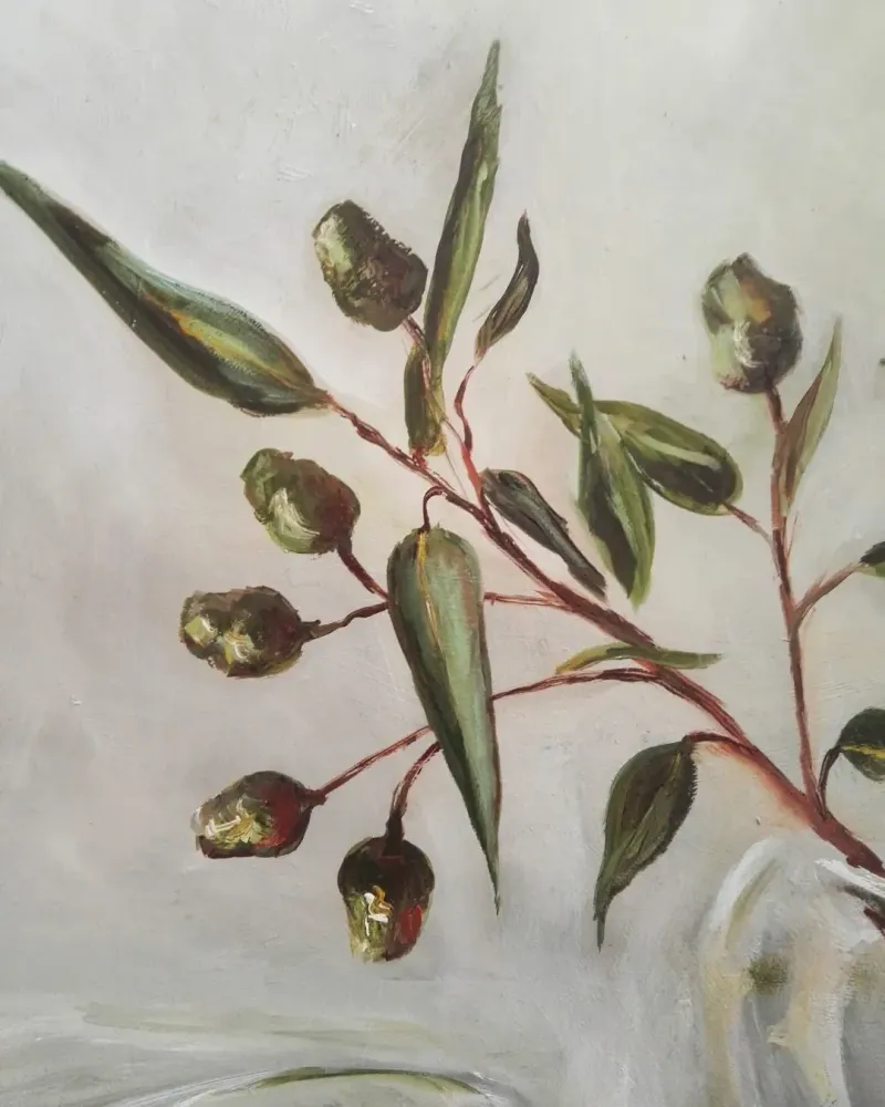 Золотая рыбка и оливки. Картина маслом 50×60 см — 50×60 см