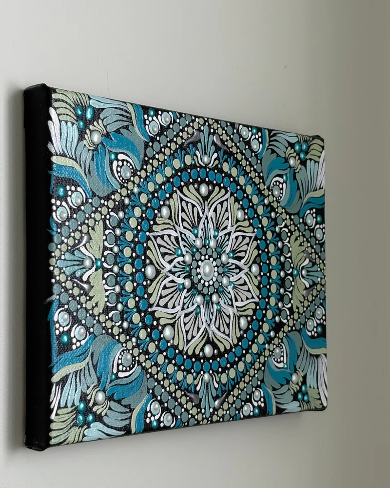 Картина точечной росписью на холсте, 18 × 24 см
