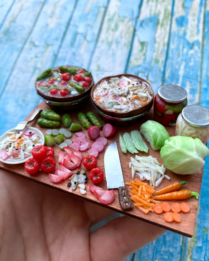 Кукольная Миниатюра «Заготовки на зиму 🍅🥒🥕🥬»