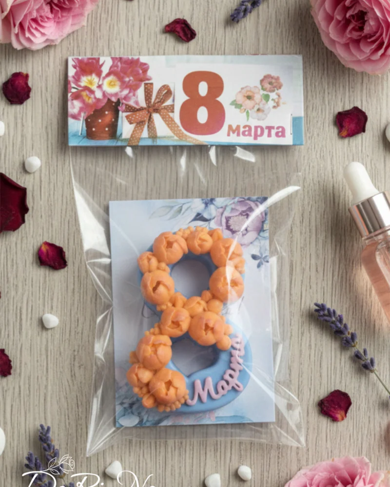 Мыло "Восьмёрка с пионами"