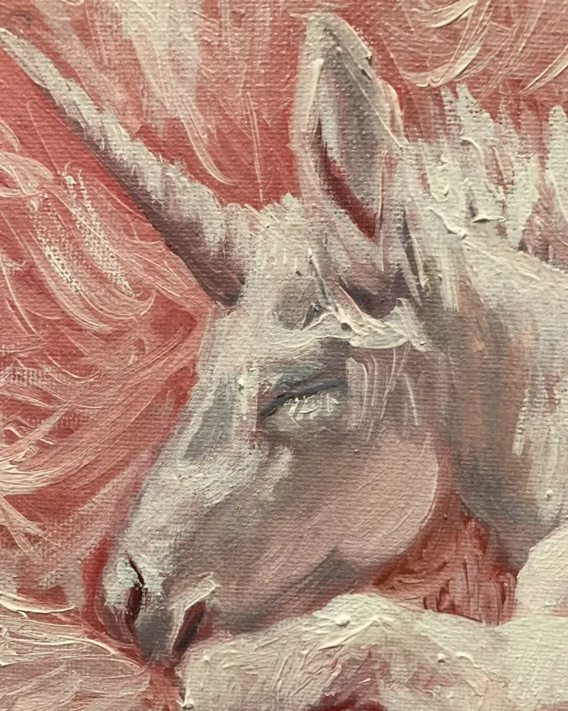 Единорог 2. Картина маслом 20×20 см — 20×20 см