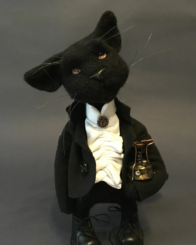 Кот Бегемот. Войлочная игрушка. Игрушка из шерсти