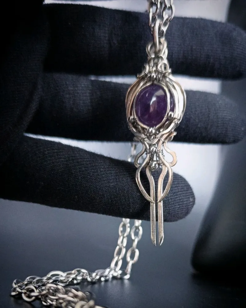 Кулон-ключ «Magic Key» с камнем — Фиолетовый, Аметист 1
