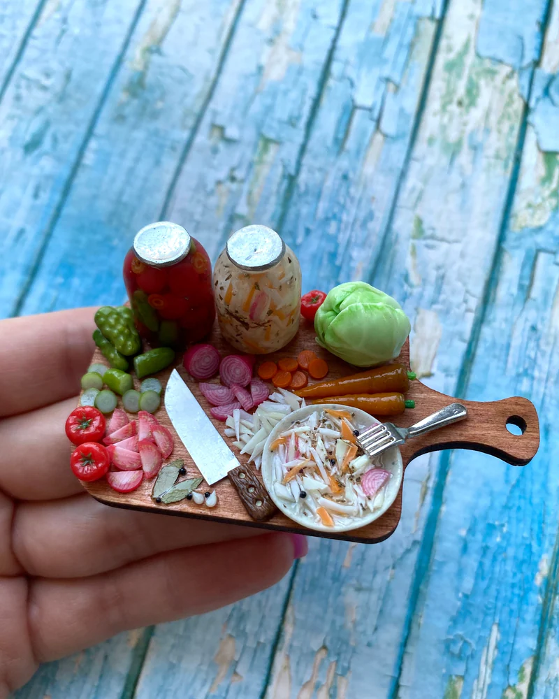 Кукольная Миниатюра «Зимние заготовки 🍅🥒🥬»