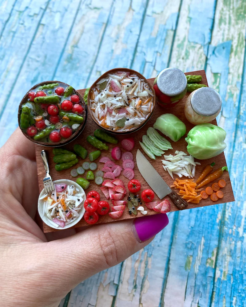 Кукольная Миниатюра «Заготовки на зиму 🍅🥒🥕🥬»