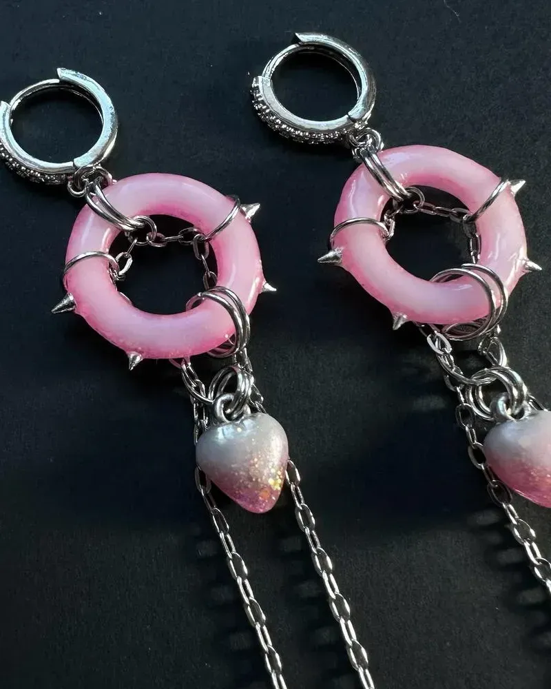 Серьги «Сахарные шипы» — Розовые