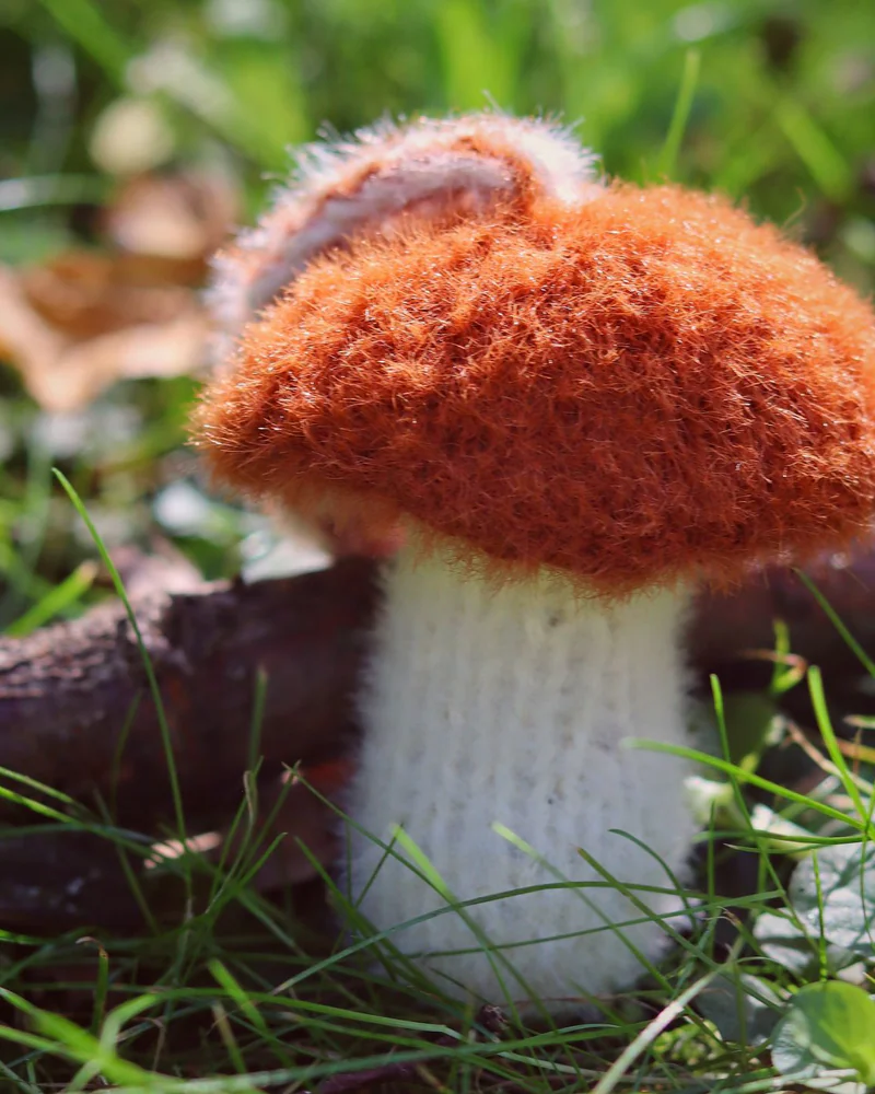 Елочная игрушка гриб, Новогодний декор — Белый