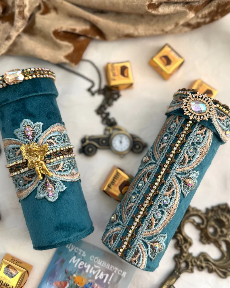 Коробочка шкатулка подарочный тубус для денег Подарить деньги красиво — голубой