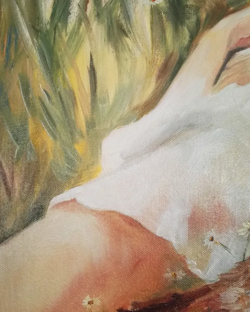 Сон в летний день. Картина маслом 60×60 см — 60×60 см