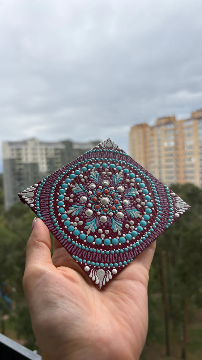 Магнит на холодильник с точечной росписью, 10 × 10 см