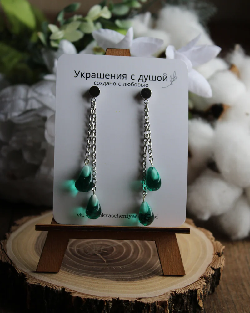 Серьги зерна граната из полимерной глины ручной работы