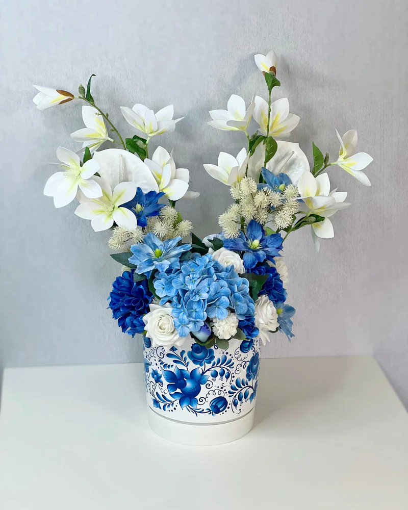 Гжельская композиция💙🤍
