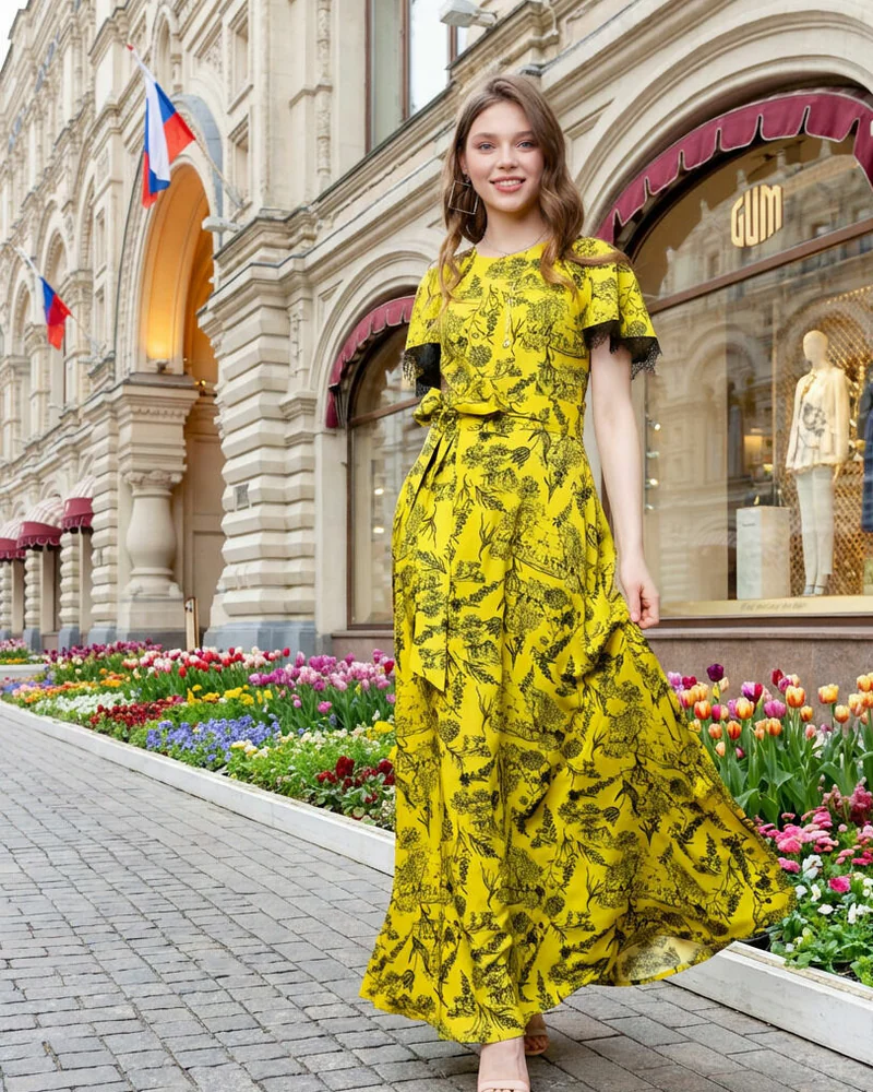 Платье летнее Мерси длинное из 100% вискозы