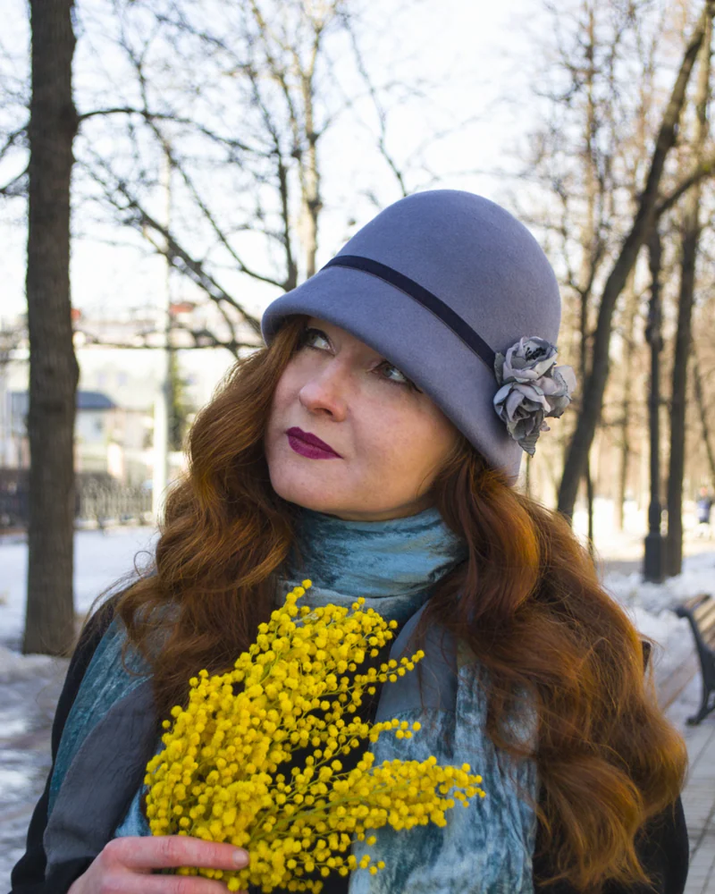 шляпа Клош Серая дымка