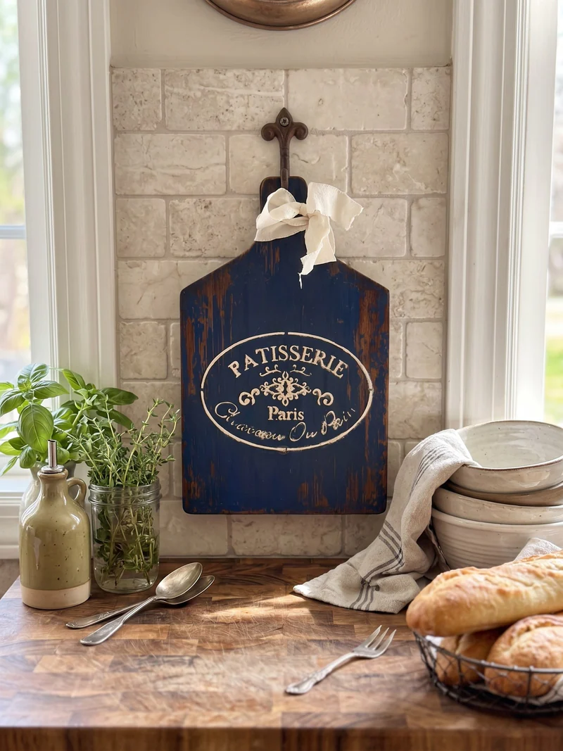 Синяя интерьерная доска «Patisserie»