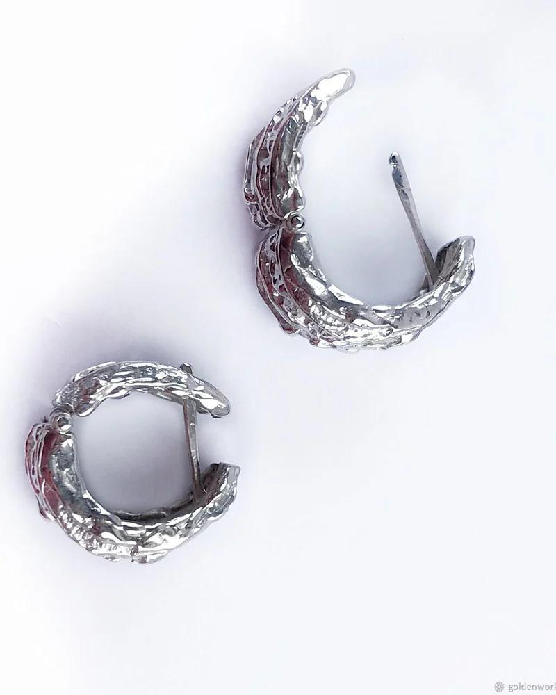Серебряные серьги фактурные